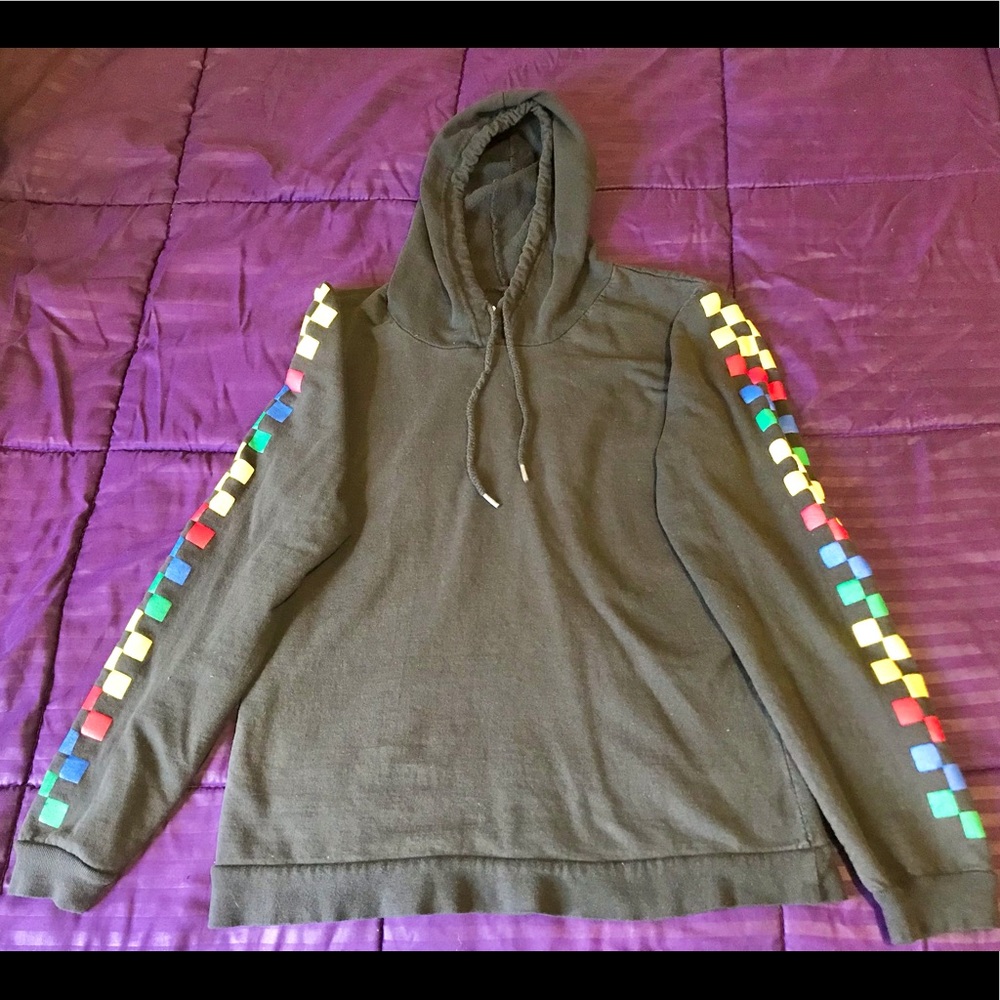 Rainbow Pixel Sleeve Thin Hoodie
